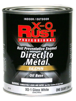 Premium Ant-rust Oil-base Enamel, White Gloss, 1 Quart - X-o Rust