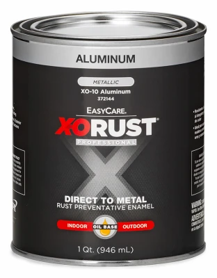 X-O Rust Premium Anti-Rust Oil-Base Enamel, Aluminum Gloss, 1 Qt.