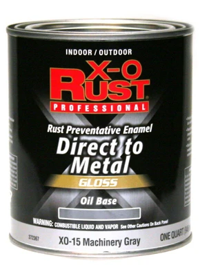 X-O Rust Premium Anti-Rust Oil-Base Enamel, Machinery Gray Gloss, 1 Qt.