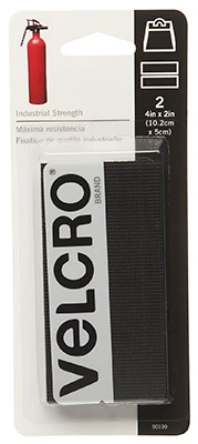 Industrial Strength Strips, Black, 4 In. x 2 In., 2-Ct.