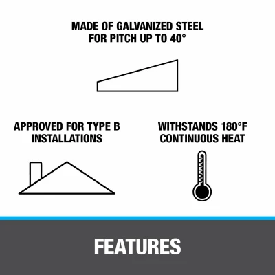 No-calk 3 In. Galvanized Roof Pipe Flashing - Model 11867