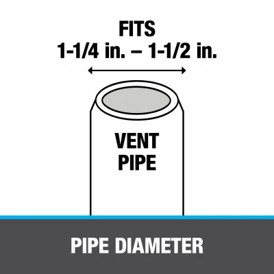 No-calk 1-1/4 In. To 1-1/2 In. Thermoplastic Roof Pipe Flashing - Model 11898