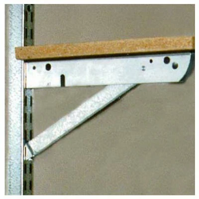 Galvanized Steel Double Shelf Bracket with Fold-Out, 13 In.