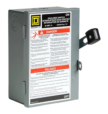 30-Amp Light-Duty 2-Plug Safety Switch