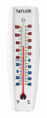 Indoor/Outdoor Thermometer, Curved, 6.75 x 2.25-In.