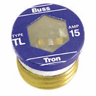 Plug Fuse, Type TL, Time Delay, 15-Amp, 3-Pk.