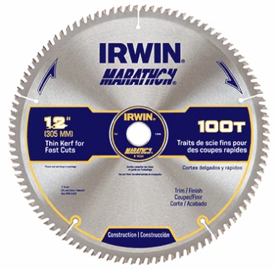 Marathon Circular Saw Blade, Carbide-Tipped, 100-Tooth , 12 In.