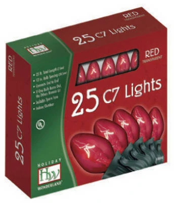 Christmas 25-light Set, Clear Red, 25 Lights, 24' Length