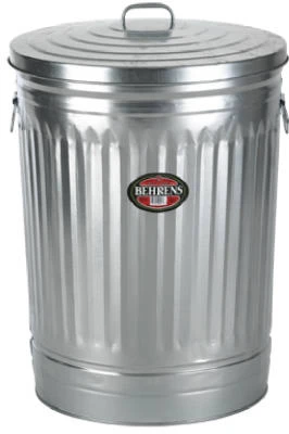 Galvanized Steel Trash Can & Lid, 20 Gallons