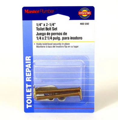 Toilet Bolt Set 1/4 X 2-1/4-inch With Steel Nuts And Washers