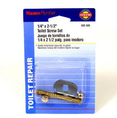 1/4 Inch by 2 and 1/2 Inch Steel Toilet Screw