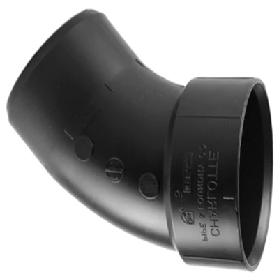 ABS/DWV 45-Degree Street Ell, Spigot x Hub, 4 In.