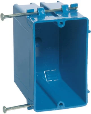 Single Gang Switch & Outlet Box, Deep Blue, 3-7/8 x 2-1/4 x 3-1/4 In. Deep