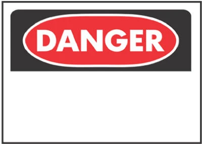 Danger Sign, Red/Black Polyethylene, 10 x 14-In.