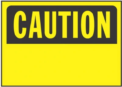 Blank Caution Sign, Yellow and Black, 10 x 14-In.