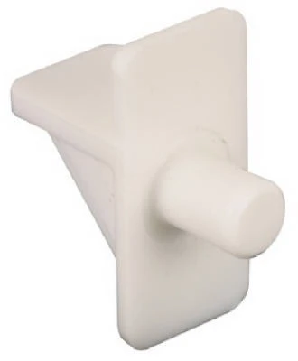 Shelf Support Peg, White Plastic, 1/4-In., 12-Pk.