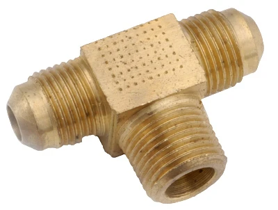 Brass Flare Branch Tee, 3/8 x 1/2 In. MPT
