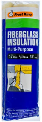 Fiberglass Utility Insulation Roll, 16 x 3/4 x 48 In.