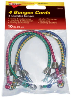 Mini Bungee Cord, 10 In., 4-Pk.