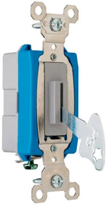 Pass & Seymour Heavy-Duty Keyed Switch, Single-Pole Toggle, 15A Gray