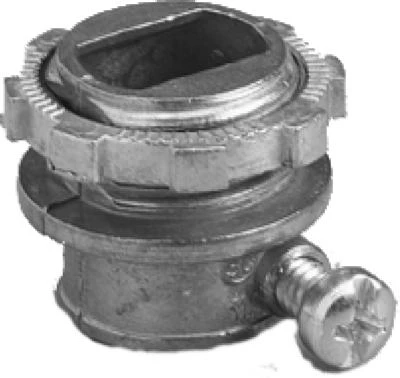 Die-cast Zinc Box Connector For Armored Cable, 3/8 X 1/2-inch