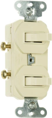 Pass & Seymour 15a 120/277v Combination Light Switch With Two Single Pole Switches
