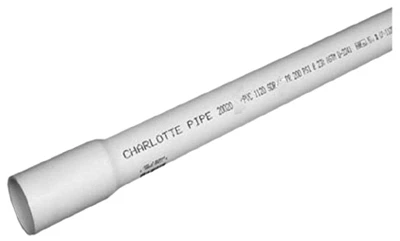 PVC Pressure Pipe, Solid Wall, Bell End,SDR 21, 1 In. x 20 Ft.