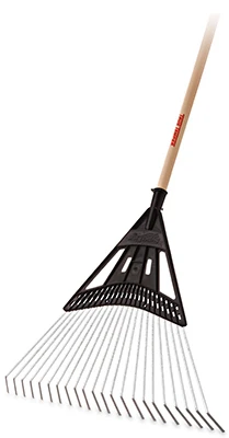 Leaf Rake, 22 Steel Tines, Wood Handle