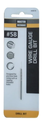 #58 1-5/8" Black Oxide Wire Gauge Drill Bit - Jobber Length, Precision Design