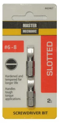 #6 Slotted Insert Bit Tip, 1 In., 2-Pack