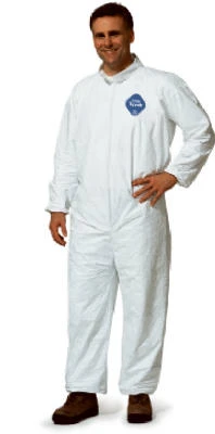 Tyvek Elastic-cuff Coveralls, Hd Polyethylene, Large, White, 25/carton