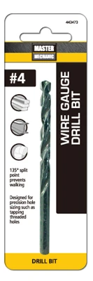 #4 3-3/4-inch Black Oxide Wire Gauge Drill Bit - Model 443473