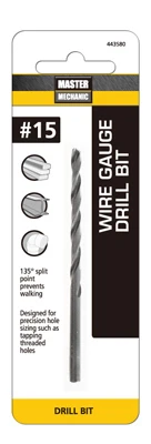 #15 3-3/8-inch Black Oxide Wire Gauge Drill Bit - Model 443580