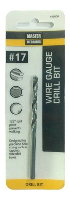 #17 3-3/8 In. Wire Gauge Drill Bit, Black Oxide