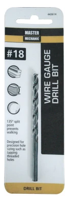 #18 3-1/4-inch Black Oxide Wire Gauge Drill Bit - Precision Tapping Tool