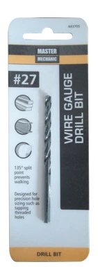 #27 3 In. Wire Gauge Drill Bit, Black Oxide