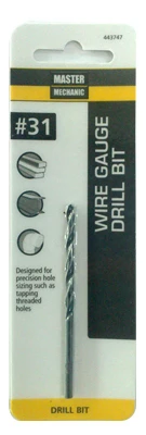 #31 2-3/4-inch Black Oxide Wire Gauge Drill Bit With 135 Split Point Design