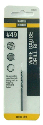 #49 2-inch Black Oxide Wire Gauge Drill Bit With 135 Split Point