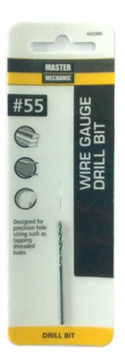 Number 55 Size 1.875 Inch Wire Gauge Drill Bit with Black Oxide Finish