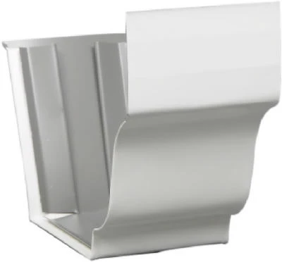 Gutter Slip Joint Connector, White Galvanized Steel, 5 In.