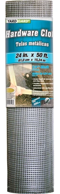 Galvanized Metal Hardware Cloth Fence, 1/4 In. Mesh, 23-Ga., 24 In. x 50 Ft.