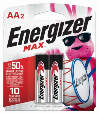 MAX AA (Double A) Alkaline Batteries, 2 Pack
