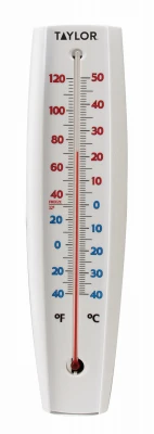 Big & Bold White Outdoor Tube Thermometer, 15 x 3-In.