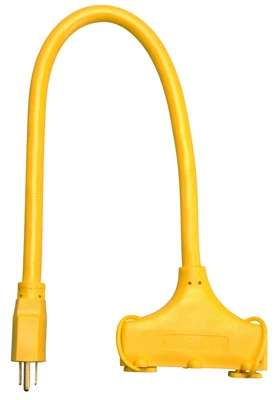 3-Outlet Extension Cord, 12/3 STW, Yellow, 2-Ft.