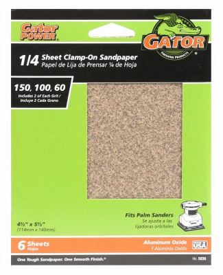 General-Purpose Sandpaper, Assorted-Grit, 4.5 x 5.5-In., 6-Pk.