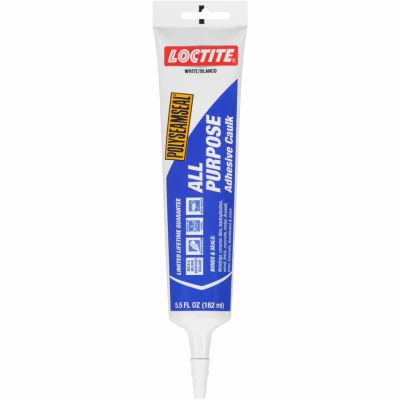 Polyseamseal All Purpose Adhesive Caulk, White, 5.5 oz. Tube