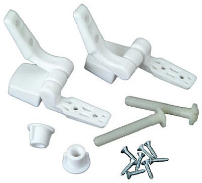 White Toilet Seat Hinge Replacement Part for Standard Toilet Seats