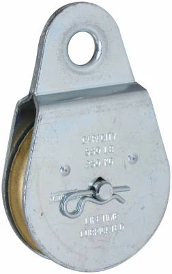 Fixed Eye Steel Pulley, Zinc Finish, 2-1/2 In.