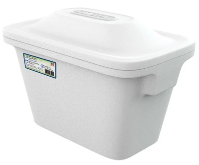 Ice Chest Cooler with Molded Side Carry Handles, Styrofoam, 28 Qt.