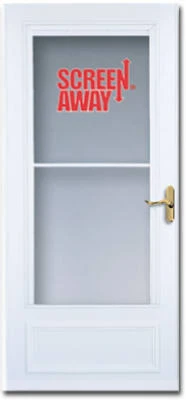 Screen Away Storm Door, Retractable Screen, White, Solid Wood Core, 36 x 81-In.